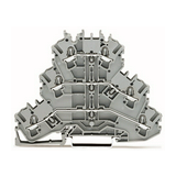 Átmenő sorkapocs L/L/L TS35 3-szintes 24A 0.75-2.5mm2 szürke rugószorításos rugószorításos WAGO