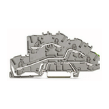 Átmenő sorkapocs L/L/PE TS35 3-szintes 32A 0.75-2.5mm2 szürke rugószorításos rugószorításos WAGO