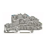 Átmenő sorkapocs N/L/PE TS35 3-szintes 32A 0.75-2.5mm2 szürke rugószorításos rugószorításos WAGO