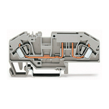 Biztosítós sorkapocs TS35 lapos biztosítóbetét szürke lapos biztosítóbetét rugószorításos WAGO