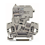 Biztosítós sorkapocs TS35 5x30 mm szürke G-biztosítóbetét 5x30mm kihajtható-aljzat 10A WAGO