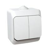 CedarPlus 105 2x1P csillárkapcsoló betét komplett házban fehér falonkívüli IP44 Schneider