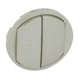 Céliane billentyű kettős kapcs/nyg.-hoz titán üres-jel  jelzőfényes műanyag fényes LEGRAND