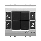 ChoruSmart KNX nyomógomb panel 2M EIB LED-jelző süllyesztett 4-műk.pont titán 2M IP20 GEWISS