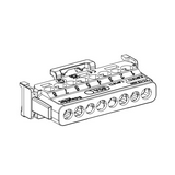 Csatlakozóblokk 4x16+4x10mm2 N/PE +1zöld+1kék fedél 1P 80A 440V termoplaszt Linergy Schneider