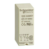 Csatolórelé 8A 2-v dugaszolós 48VAC monostabil IP40 Zelio RSB Schneider