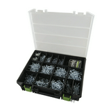 Csavar készletdoboz lapos- félgömbfejű facsavarok 1700-csavaros Haupa