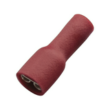 Csúszósaru 19,5mm hüvely teljesen szigetelt piros lapos 2.8x0.8mm sárgaréz 0.5-1,0mm2 Haupa