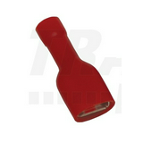 Csúszósaru 19,6mm hüvely teljesen szigetelt 17.5A piros lapos 4,8x0,8 mm réz 0,75-1,5mm2 TRACON