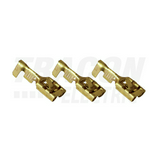 Csúszósaru 20mm bepattintós hüvely szigeteletlen 32A lapos 6,3x0,8 mm réz 1-2,5mm2 TRACON