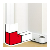 Bepattintható kábelcsatorna L-idom 130x50-hez emelkedő/süllyedő 90° fehér műanyag DLP LEGRAND