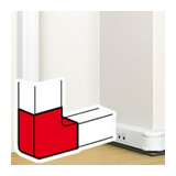 Bepattintható kábelcsatorna L-idom 80x50-hez emelkedő/süllyedő 90° fehér műanyag DLP LEGRAND