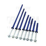 Dübel peremes 6,8x155mm hatlapfejű peremes csavarral 10mmd-furat 140mm műanyag TRACON