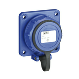 Dugalj beépíthető 2P+E +csapófedél 16A 3P 250V műanyag 75x75mm kék egyenes csavaros Nautilus PCE