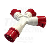 Dugaszoló adapter/elosztó 16A/400V 1x16A5P400V műanyag fali IP44 fehér TRACON