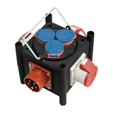 Dugaszoló elosztó 16A/400V kompakt mini 16A/400V fekete 3x16A5P400V 3x16A2P+E/230V CEE3 LECTRA