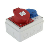 Dugaszoló kombinációs doboz védelem nélkül 1x2P+E/230V 3x32A5P400V műanyag fali IP44 TRACON