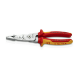 Elektromos szerelőfogó 5funkciós max.d15mm Cu-vágás piros-sárga 0.5-6mm2 körvágó KNIPEX