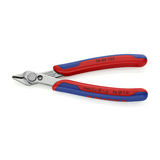 Elektronikai oldalcsípő fogó 54HRC max.d1,6/1mm nyitórugós piros-kék normál Super Knips KNIPEX