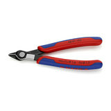 Elektronikai oldalcsípő fogó 62HRC max.d1,2/0,6mm nyitórugós piros-kék normál Super Knips KNIPEX