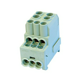 Elosztóblokk 100A 2x25mm2 6x10mm2 szürke csavaros 6csatl./10mm2 2csatl./25mm2 UVB100-L LEIPOLD