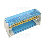 Elosztóblokk moduláris 100A nyitható fedéllel 2x25+5x16+4x10mm2 2P 25mm2/ TRACON