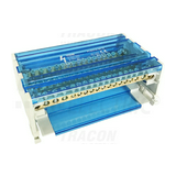 Elosztóblokk moduláris 80A/500VAC/DC 4x16+12x10mm2 nyitható fedéllel 4P 16mm2 TRACON