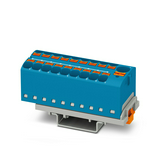 Elosztóblokk TS35 1-szint 19-poz 0.5-10mm2/érvéghüvely 41A PTFIX 10/18X4-NS35 BU PHOENIX CONTACT