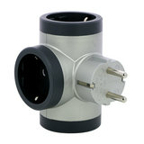 Elosztódugó DIN(F)->3xDIN(F) alumínium/szürke 16A 230V LEGRAND