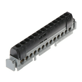 Elosztókapocs fekete 13P csavaros 12csatl./16mm2 1csatl./25mm2 kalapsínre Lexic LEGRAND