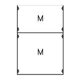 Energiaelosztási panel 2PW 2mező 750mm x 500mm x 120mm burkolattal 2M1A System Pro E ABB
