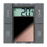 EnOcean kezelő hőérzékelő 0..40°C +2T/árny. szolár antracit IP20 SR06 temp LCD 2T Thermokon