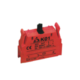 Érintkezőelem vezérlőkészülékhez 1ny 6A/AC15/230V előlapra csavaros Ganz KK