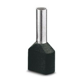 Érvéghüvely szigetelt iker 2x 1.5mm2 8mm fekete TRACON