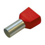 Érvéghüvely szigetelt iker 2x 1mm2 8mm piros Haupa