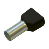 Érvéghüvely szigetelt iker 2x 6mm2 14mm fekete Haupa