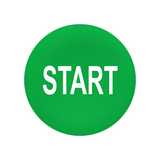 Fedőlap d30 nyomógombhoz START zöld lapos kerek feliratozott Harmony XB5 Schneider