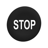Fedőlap d30 nyomógombhoz STOP fekete lapos kerek feliratozott Harmony XB5 Schneider