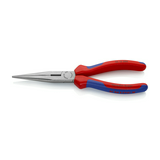 Fél-kerek csőrű (gólyacsőr) fogó 61HRC vágóéllel max.d3,2/2,26mm piros-kék 200mm-hossz KNIPEX