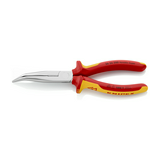 Fél-kerek csőrű (gólyacsőr) fogó 61HRC vágóéllel max.d3,2/2,26mm 1000V piros-kék 1000V VDE KNIPEX