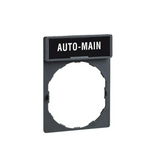 Felirati címke AUTO-MAIN üres-szimbólummal fekete négyszögletű 30mm-sz Harmony XB4 Schneider