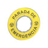 Felirati címke PARADA DE EMERGENCIA sárga kerek 60mm-külsőátmérő Harmony XB4/XB5 Schneider