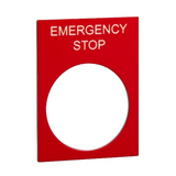 Felirati címke vészgombhoz piros EMERGENCY STOP-jel fekete téglalap 30mmx Harmony XAC Schneider