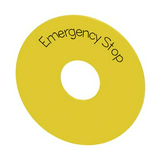 Felirati tábla d22 vészgombhoz EMERGENCY STOP üres sárga kerek 75mm/ SIRIUS ACT SIEMENS