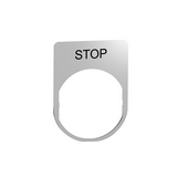Felirati tábla d22 téglalap fehér STOP 30mmx 40mm Harmony XB5 Schneider