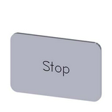 Felirati tábla RSU1-hez Stop STOP üres ezüst téglalap 27mm x 17.5mm x SIRIUS ACT SIEMENS