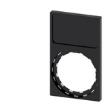 Felirati tábla tartó RSU1-hez d22 üres üres fekete téglalap 29.8mm x 49.8mm x SIRIUS ACT SIEMENS