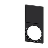 Felirati tábla tartó RSU1-hez d22 üres üres fekete négyzetes 29.8mm x 59.8mm x SIRIUS ACT SIEMENS