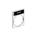 Felirati tábla tartóval d22 STOP üres fekete téglalap 30mmx 40mm Harmony XB4 Schneider