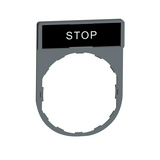 Felirati tábla tartóval d22 STOP üres fekete téglalap 30mmx 40mm Harmony XB5 Schneider